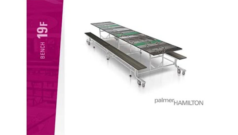 19F Mobile Cafeteria Bench Table